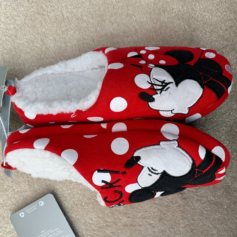 Minnie and Mickey Fuzzy Slippers